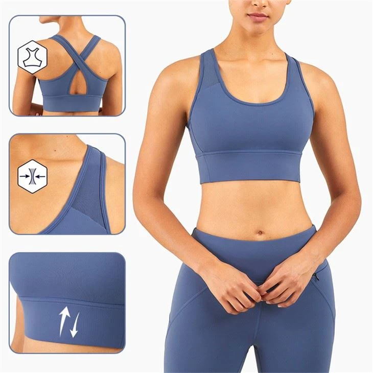 Criss-Cross Back Padded Strappy Sports Bras